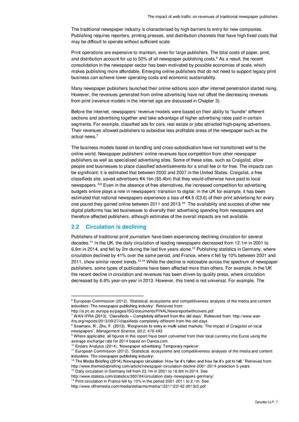 The impact of web traffic on revenues of traditional newspaper publishers - Page 13