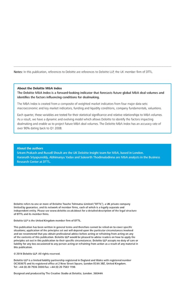 Q3 2014 The Deloitte M&A Index  - Page 8